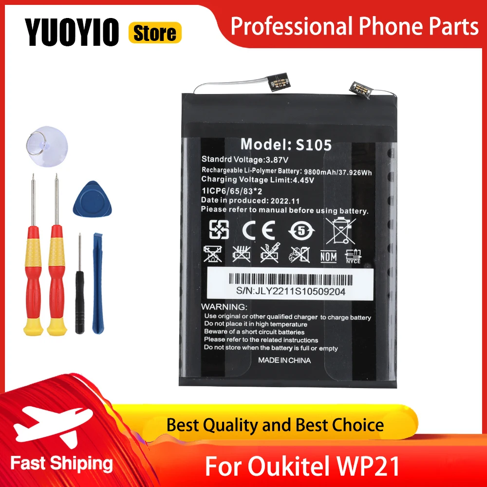 New Original Battery For Oukitel WP21  9800mAh Smartphone 100% Original Battery High Capacity