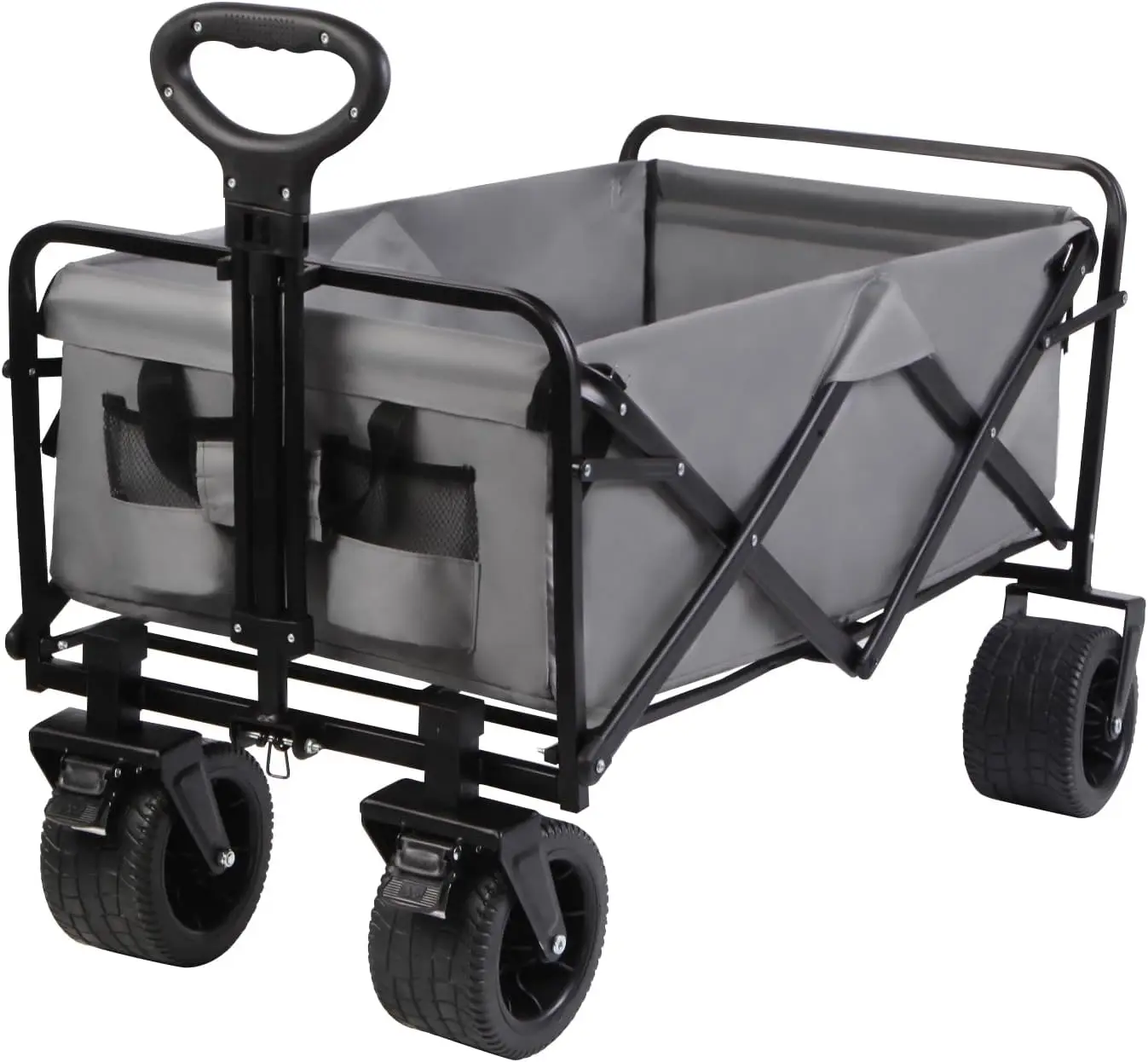 

Heavy-Duty Folding Wagon with 550lbs Weight Capacity, Collapsible Wagon with Big Wheels - Robust Construction, Spacious Interior