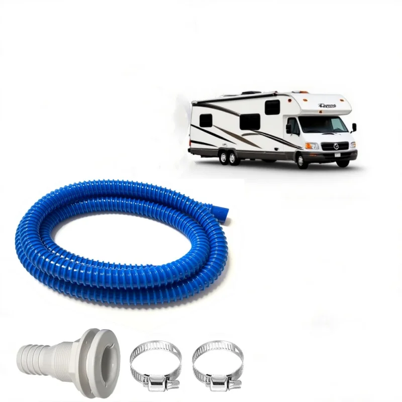 

Комплект для установки трюмного насоса. Гибкий шланг из ПВХ премиум-класса без узлов. 2 зажима из нержавеющей стали и сквозной фитинг, синий.