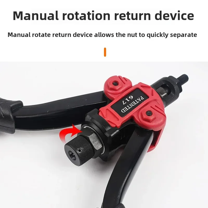 Manual Rivet Nut Gun for Hole Nut and Screw Installation, Double Handle Riveting Tool for Quick and Easy Operation