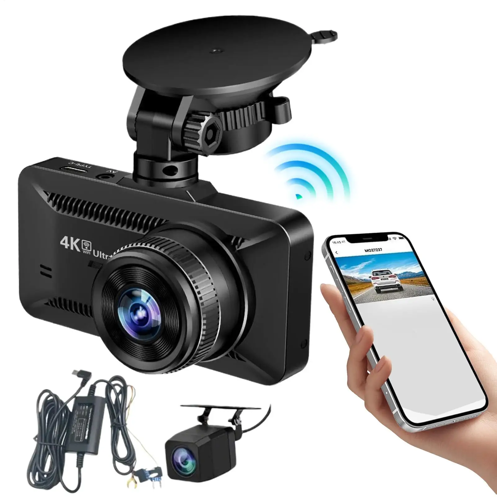 

Car Dashcams Camera 4k Wireless Night Vision Monitoring Recorder With Front And Rear Cameras Screen For Vehicle Truck Parking