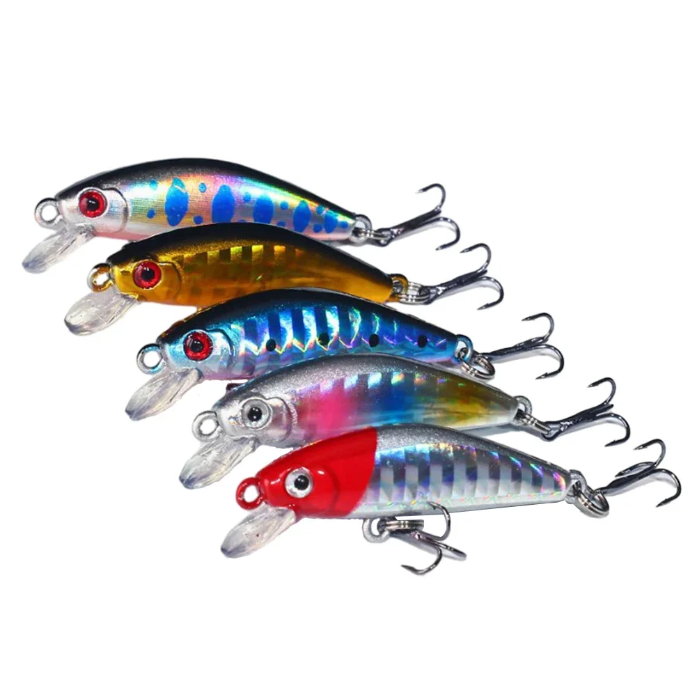 

5pcs Fishing Lures Sinking Minnow Wobblers Artificial Plastic Hard Bait Crankbait For Bass Pike Pesca Fishing Tackle