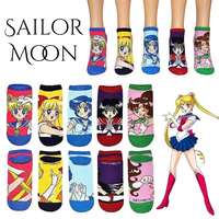 1 Pairs Sailor Moon Women Breathable Sports Socks Cartoon Boat Sock Comfortable Cotton Ankle Socks Girls Summer Socks Wholesale