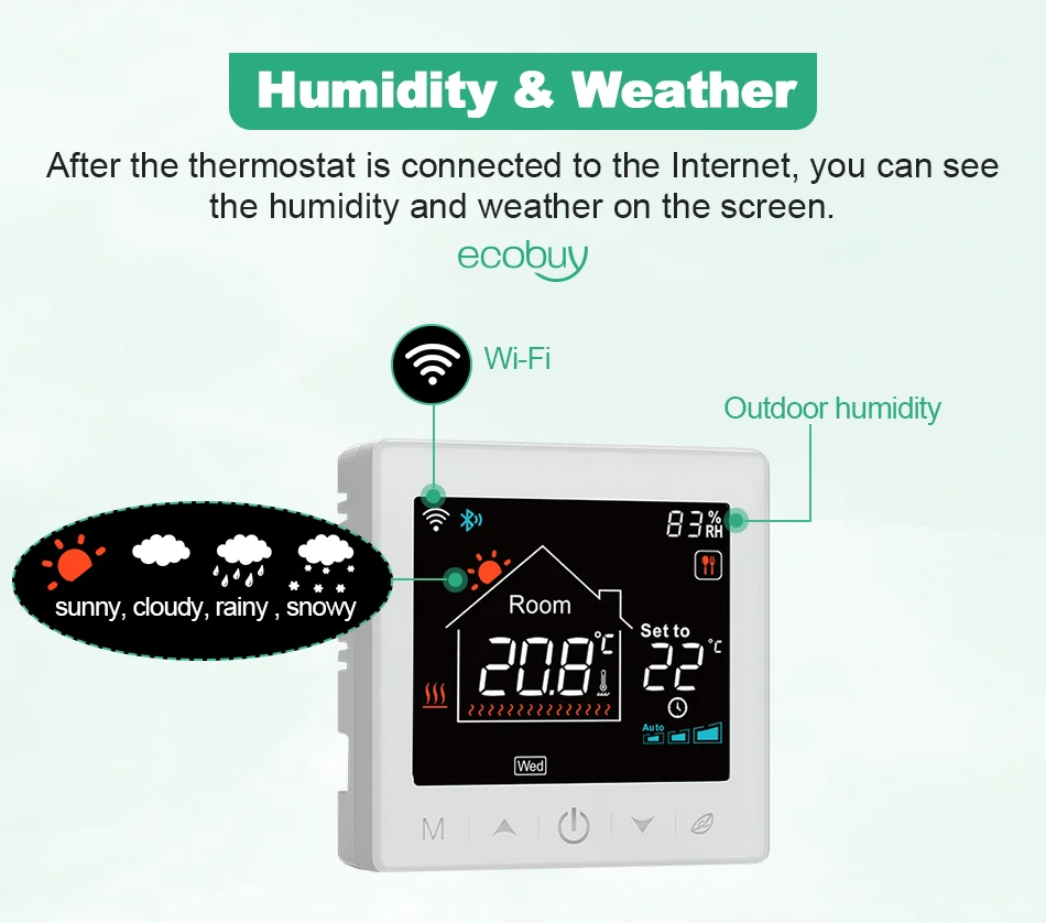 Tuya Wifi Thermostat Programmable Heating 433Mhz Gas Boiler Water Heating Digital Temperature Controller Alexa Google Home