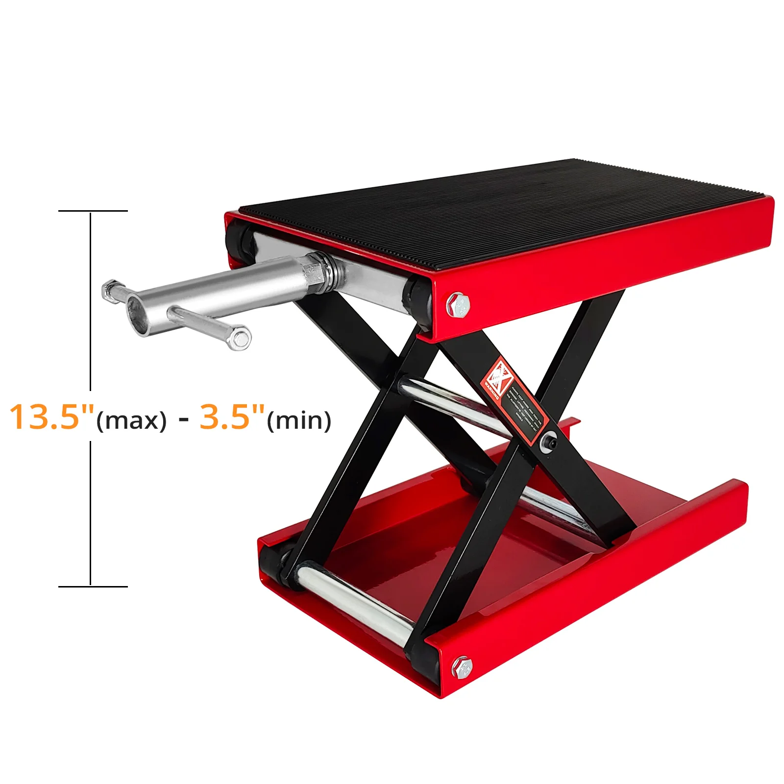 1100 LBS Motorcycle Scissor Lift Jack with Wide Deck & Safety Pin - Center Hoist Crank Stand for Street, Cruiser