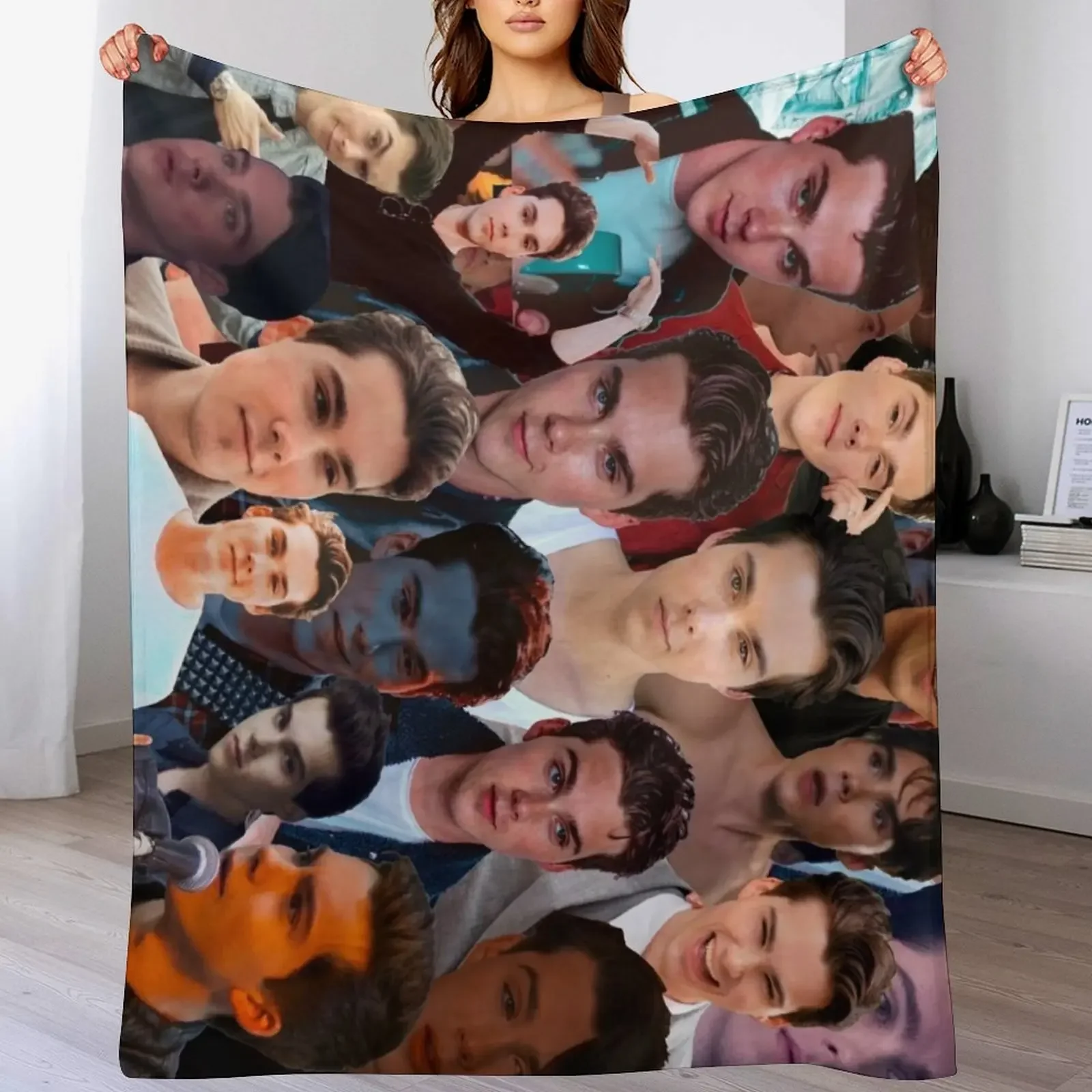 

Jeremy Shada Photo Collage Throw Blanket Plaid on the sofa Softest For Sofa Thin Furrys Blankets