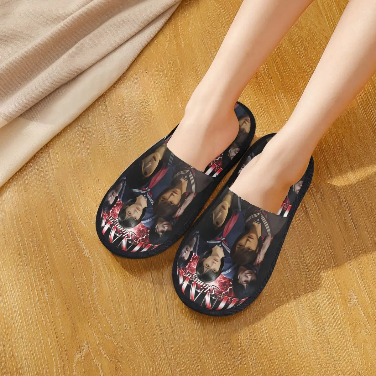 شبشب Hinako Shimizu Silent Hill F Home من القطن لغرفة النوم، شرائح مريحة من إسفنج الذاكرة مضادة للانزلاق #5