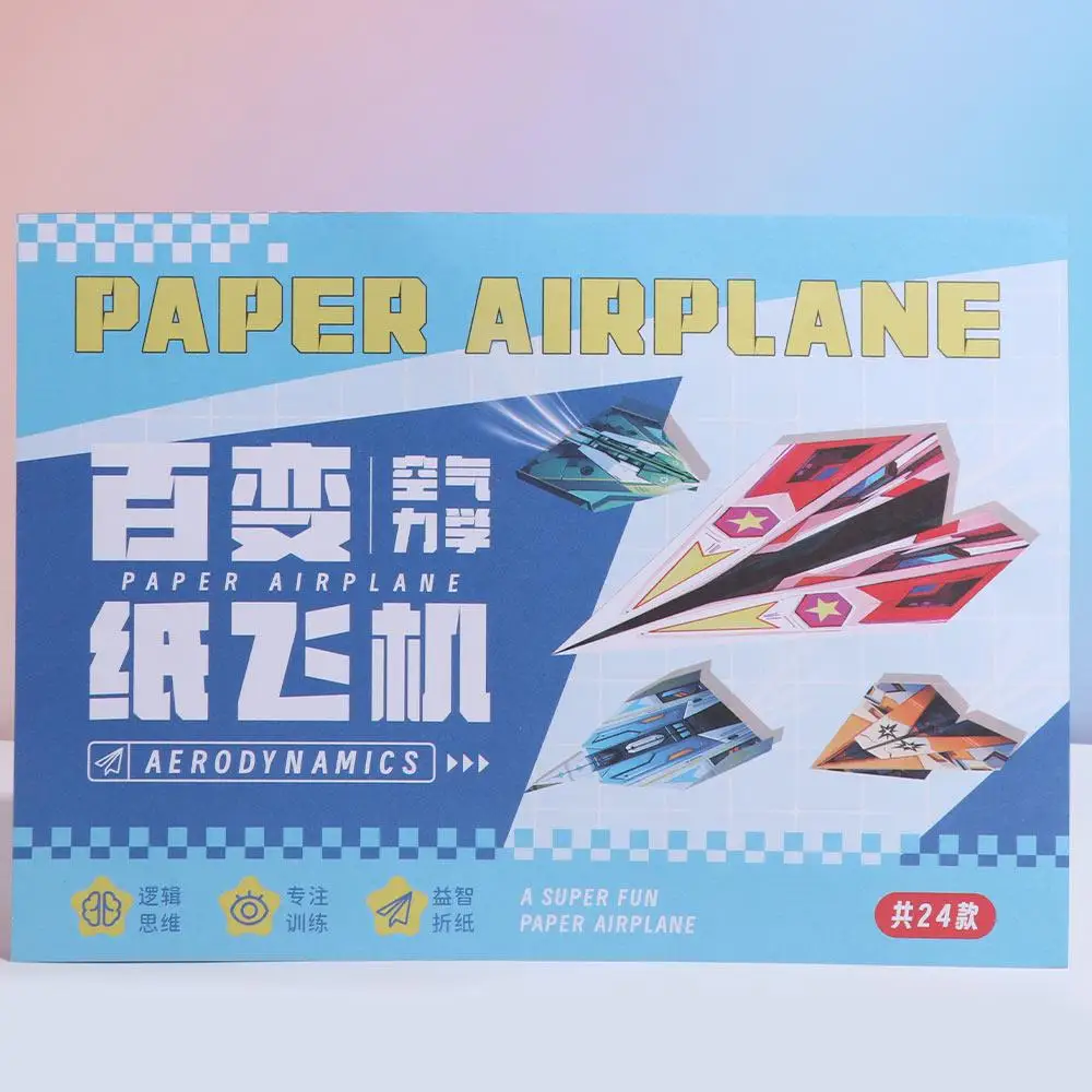 

Paper Handmade Colored Paper Set Montessori Art Learning Airplane Origami Set Cartoon Folding Versatile Paper Aircraft Toy