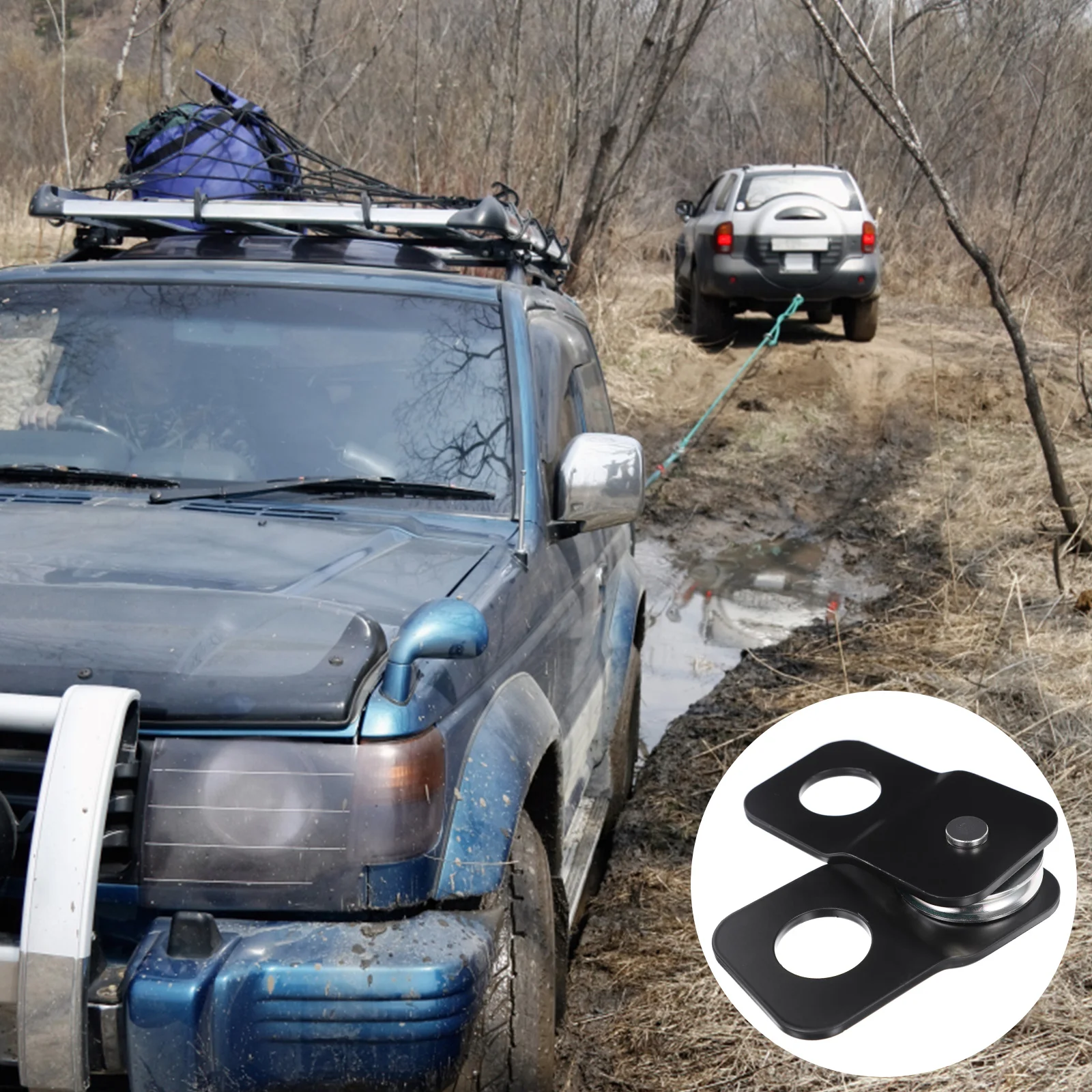 

Trailers Car Self-rescue Pulley Snatch Block for Winch Truck Recovery Accessory Towing Supply 4 Ton Black Auto Rescues UTV