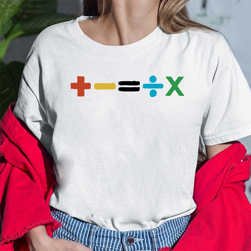 Ed Sheeran Equals T Shirt for Women Cotton Short Sleeve Music Graphic Tee Summer Fashion Vintage Retro T-shirts Woman Clothing