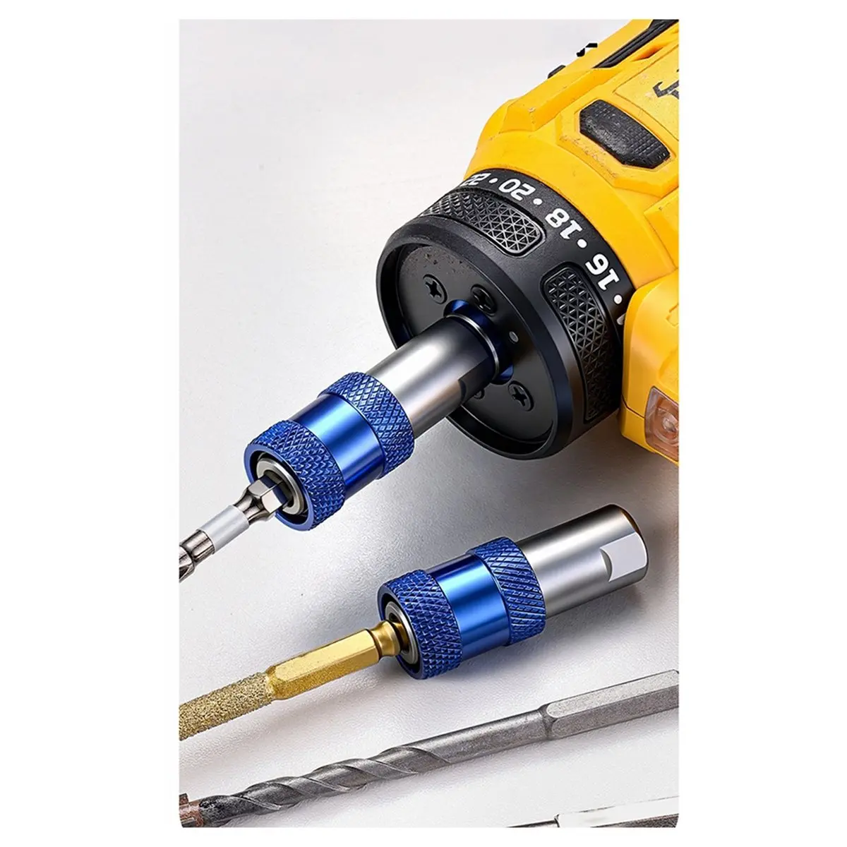 Multi-use Gear 10mm Threaded to 1/4 Inch Hex Adapter Long-Lasting Automatic-Locking Hex Shank Adapter Quick Release Drill Conver
