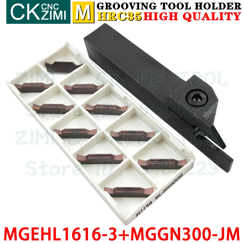MGEHL1616-3 MGEHL 1616 3mm Portaherramientas de ranurado Soporte ranurado de corte + MGGN300-JM MGGN 300 Insertos de carburo Insertos de ranurado Herramientas Herramientas de corte de torneado CNC
