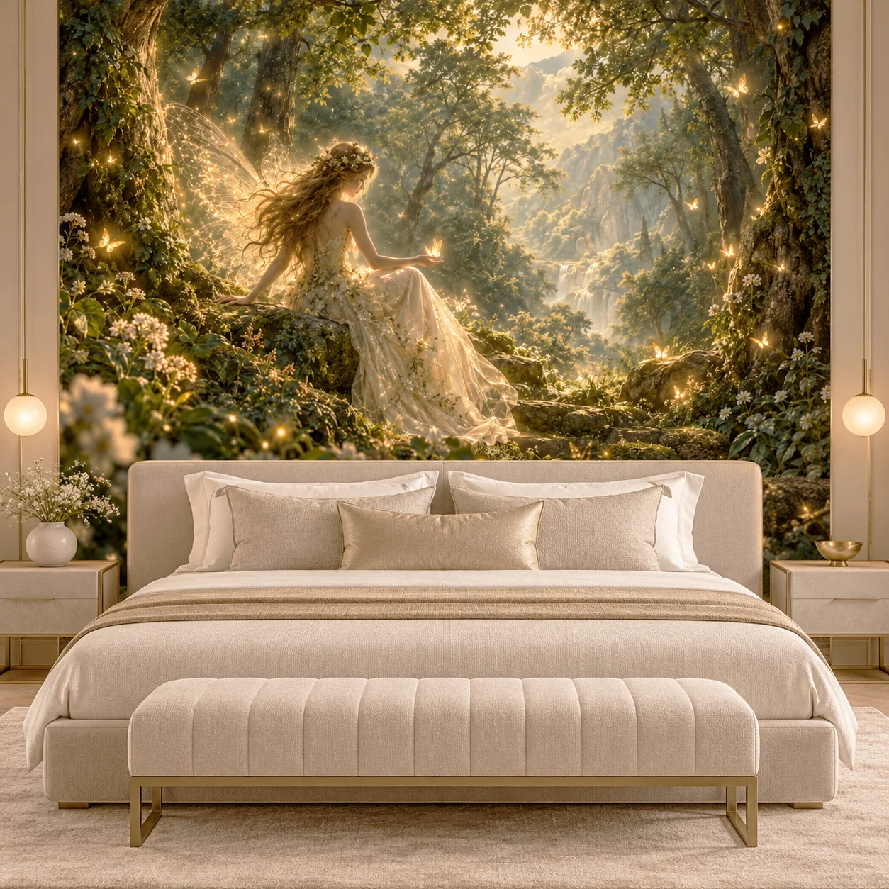 Fantasy Forest Wallpaper Mural Fairy Wall Art Girls Bedroom Decor Enchanted Woodland Nature Bedroom Wall Decor Non Self Adhesive