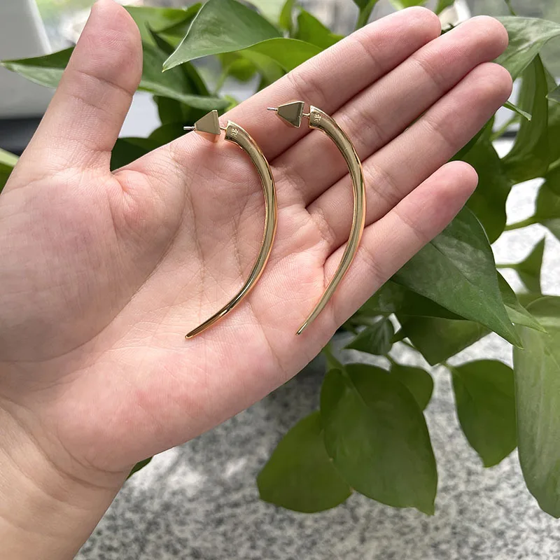 Long horn dangle earrings for women statement designer earrings unique cool jewelry new in 2026