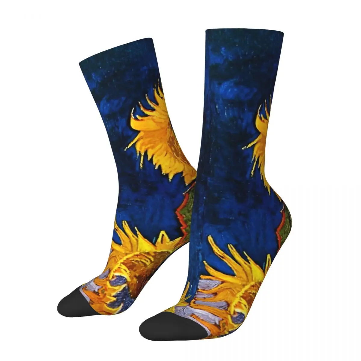 Vincent Van Gogh Socks Vase with Five Sunflowers Casual Stockings Spring Non Skid Adults Men Socks Graphic Outdoor Sports Socks