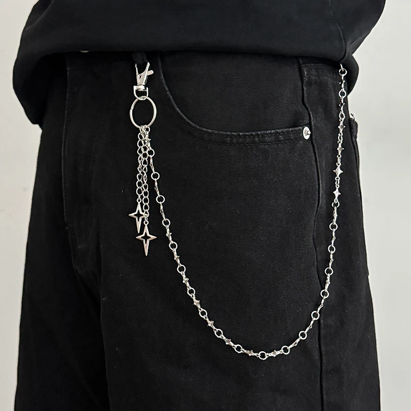 HipHop Goth Creative Pendant Keychain Waist Belt Men Women Vintage Trouser Hipster Jeans Chain Jewelry