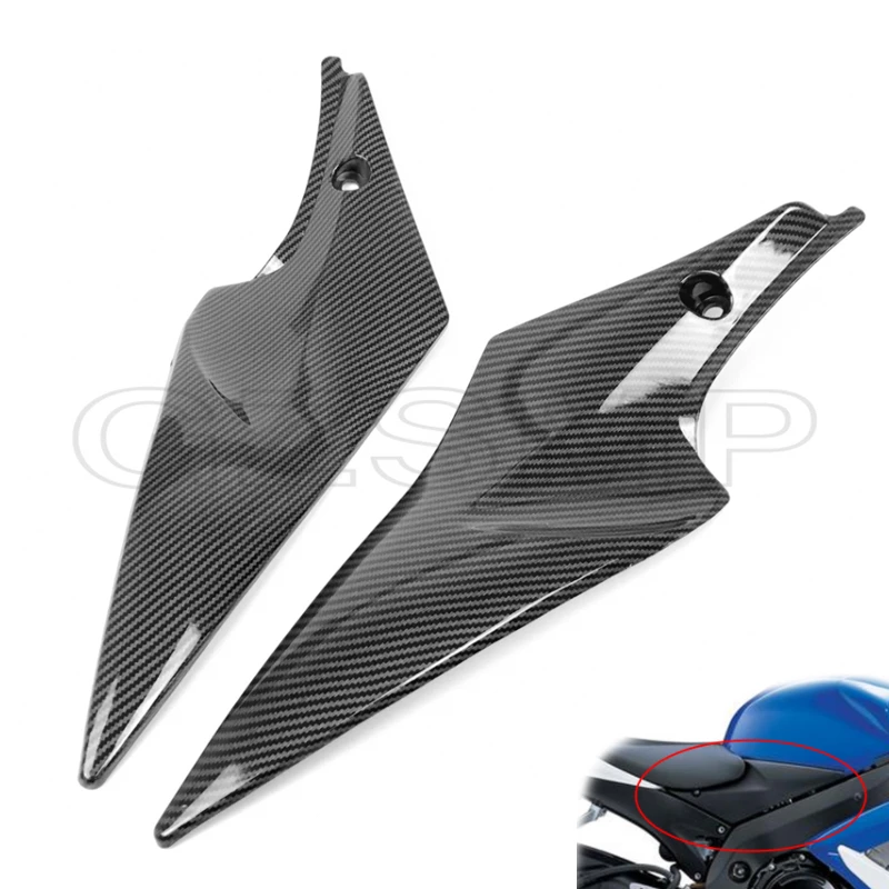 Carbon Fiber Pattern Motorcycle Tank Side Cover Panel Fairing fit For Suzuki GSXR 600 750 2006 2007 K6 GSX-R Motorcycle Pairing