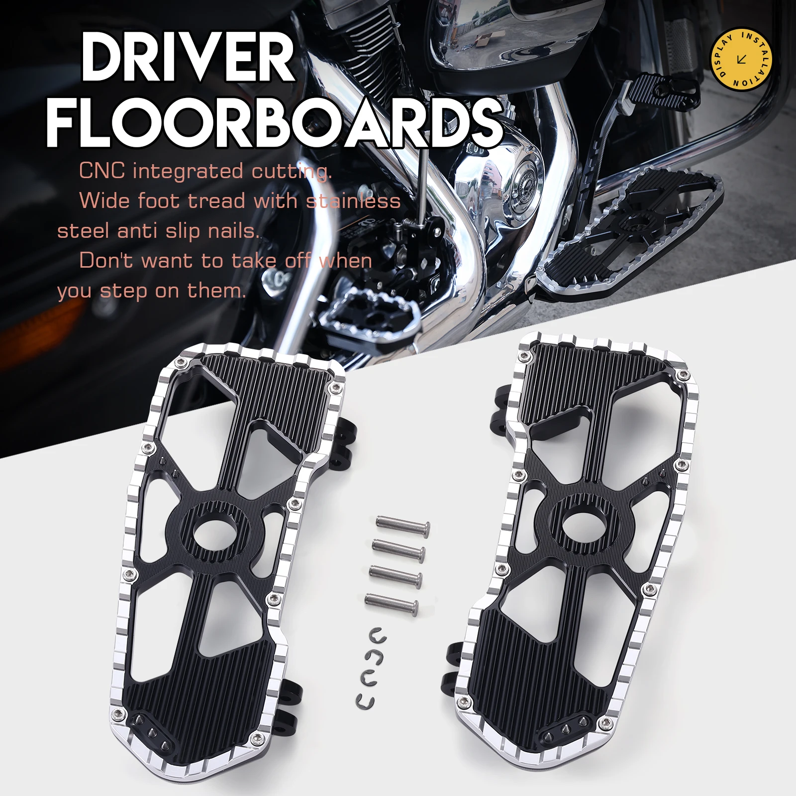 Wheelie Driver Floorboards Heel Toe Brake Shifter Lever Linkage for Touring 2014-2025 Road Glide Street Glide
