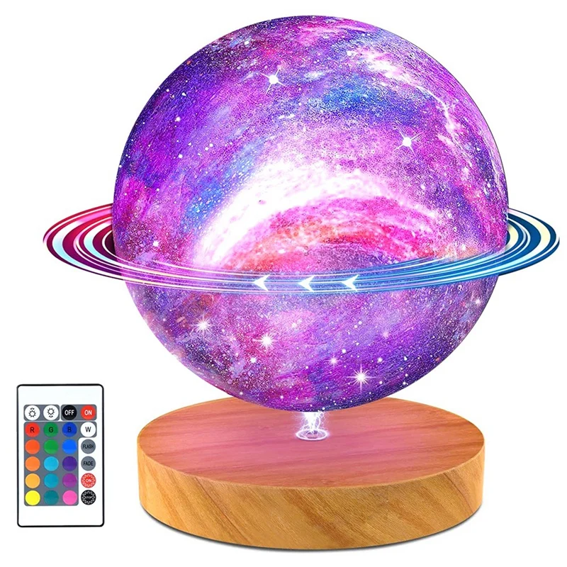 Moon Lamp, Rotating Moon Light 16 Colors 5.9 Inch 3D Printing LED Moon Night Light With Stand, Remote & Touch Control