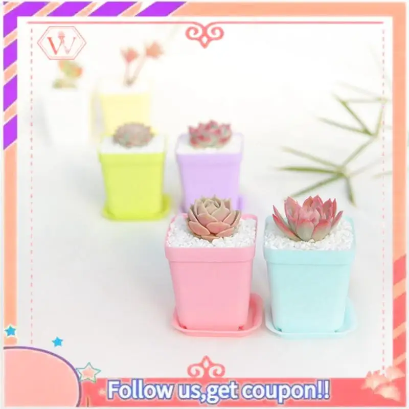 Upgraded Mini Colorful Flower Pots, Plastic Flower Pots, Succulent Flower Pots (Random Colors)