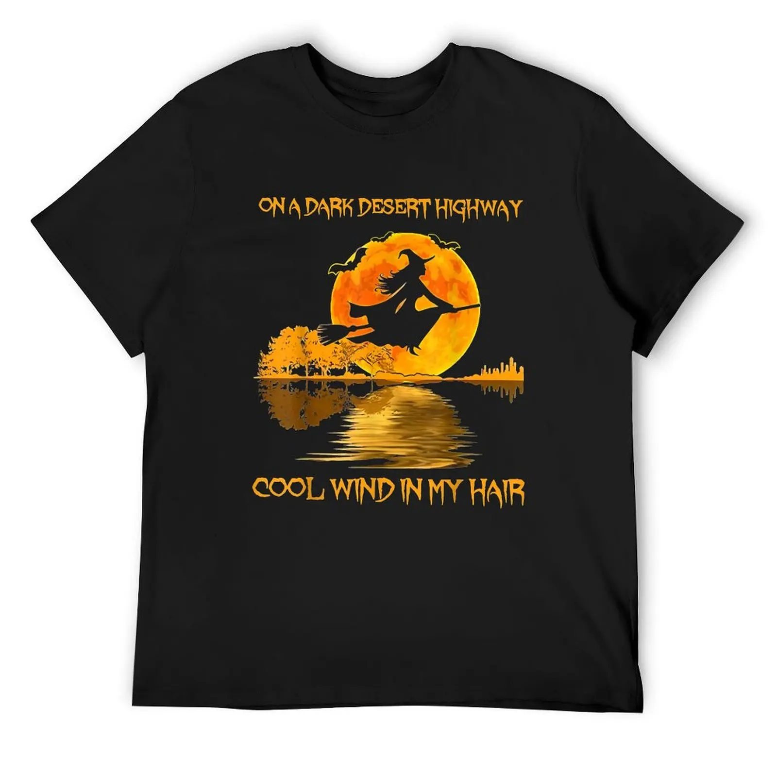

On A Dark Desert Highways Halloween T-Shirt boys animal print cute tops blue archive clothes fitted t shirts for men