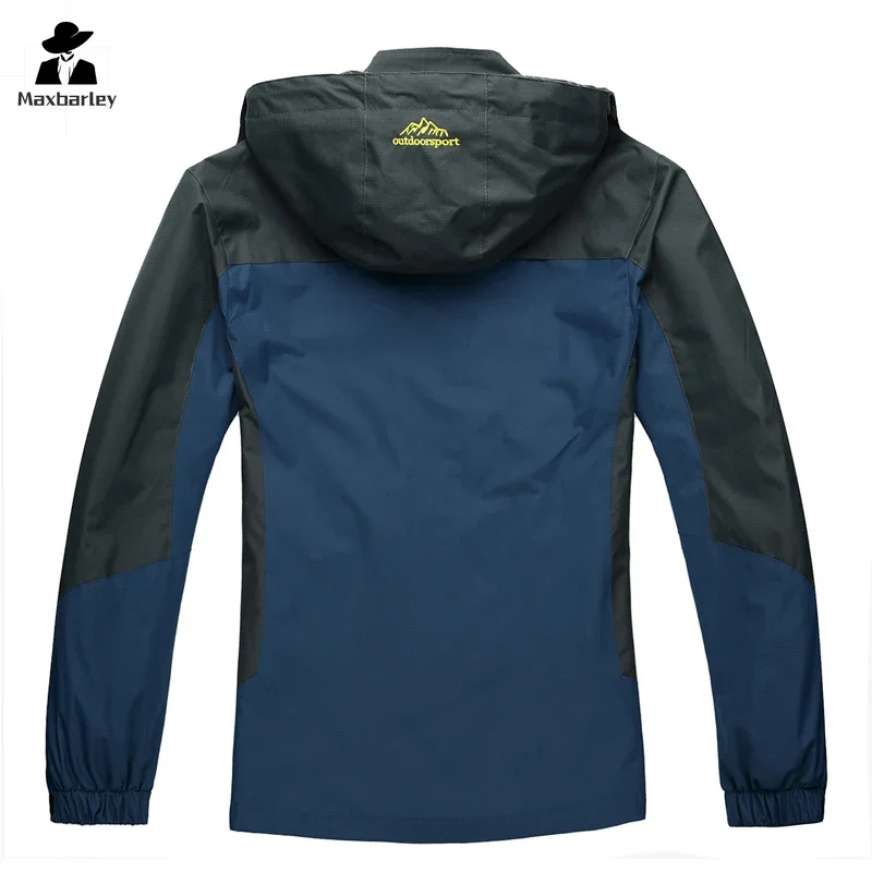 Chaqueta de senderismo para acampar para hombre, abrigos para deportes al aire libre, escalada, senderismo, cortavientos, chaquetas impermeables de viaje, color negro, Gorpcore