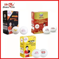 Double Fish 3 Star Table Tennis Balls V40+ Special Ping Pong Balls for WTT ABS New Material Seamed Balls for Competition 6/Pack