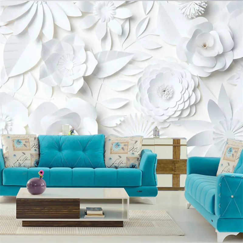 

Custom photo wallpaper 3d papel de parede large mural embossed Jewelry flowers fashionable living room TV background wall paper