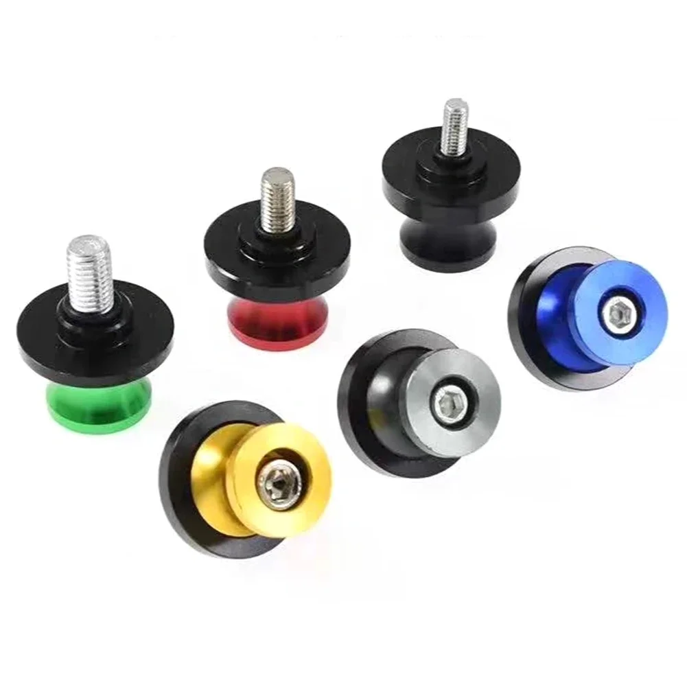 2PCS 6mm 8mm 10mm Aluminum Motorcycle Stand Swingarm Spools Slider Stand Screw Swingarm Scooter Stand Motorcycle Accessories