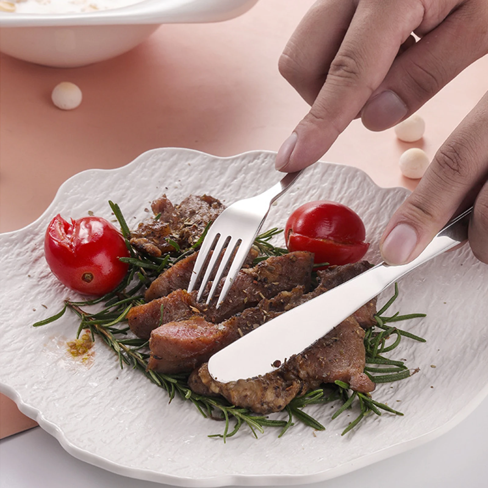 10/3 Sets Knife Fork Spoon Cutlery Stainless Steel Dinner Utensils Kids Flatware Ergonomic Toddler Safe Kitchen Utensils Kits