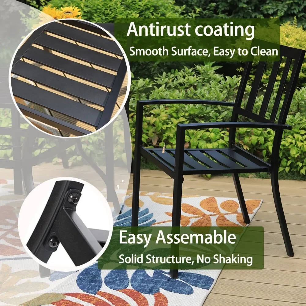 &Outdoor Table and Chairs Set, 5 Piece Metal Patio Dining Set 37