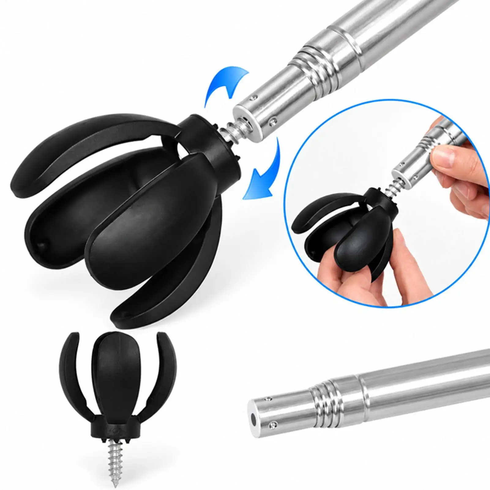 Telescopic Golf Ball Retriever 4-Prong Telescopic Tool With Suction Cup Non Slip Grip Golf Ball Pickup Tool For Men Dad Husbands view 5