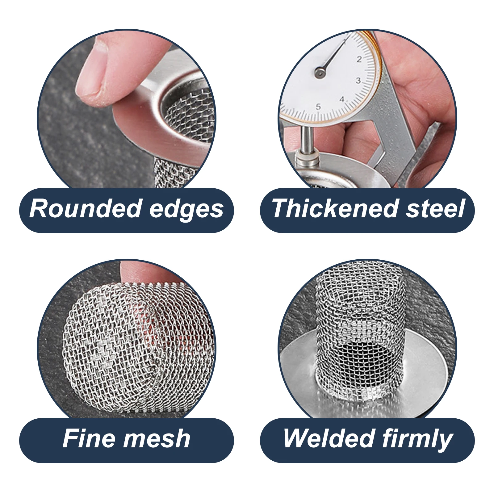 Multifunctional Steel Floor Drain Filter Mesh Basket Filter Hair Trap Bathroom Kitchen Sink Anti-clog Slag Strainer