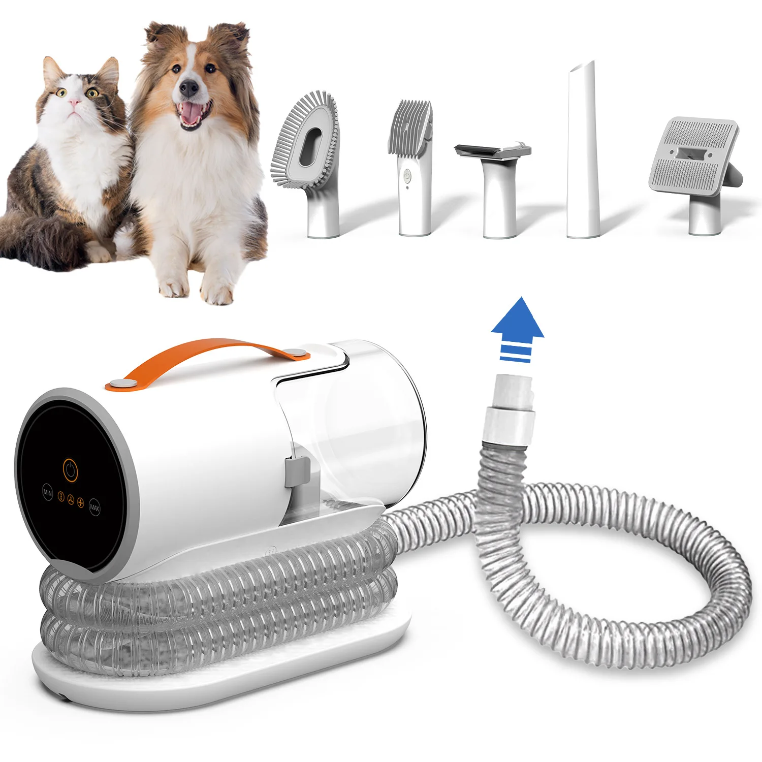 6 in 1 Pet Vacuum Cleaner Hair Grooming Electric Clipper Slicker Deshedding Cleaning Brush For Dog And Cat