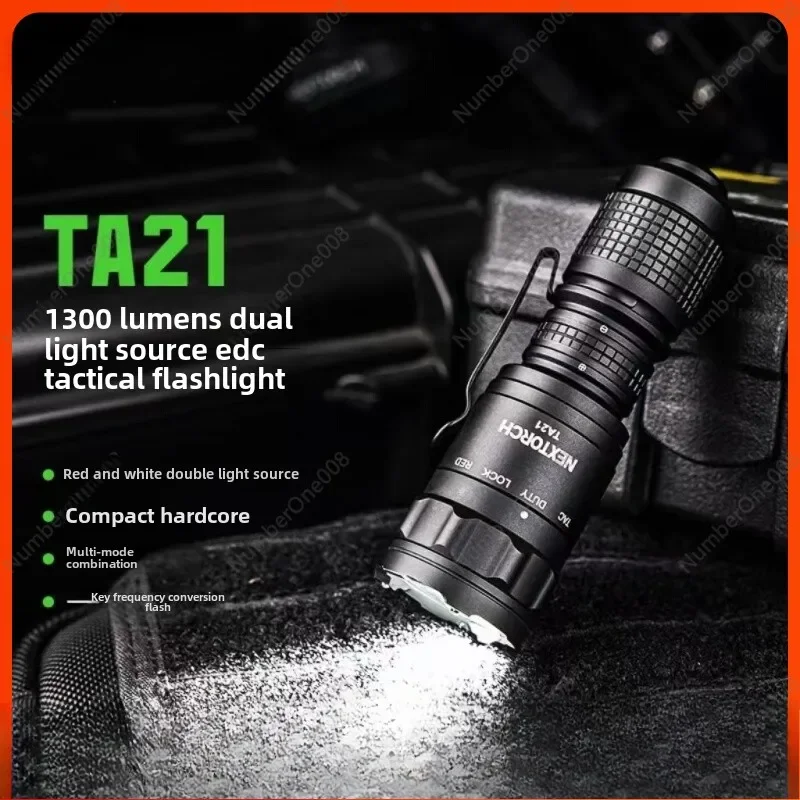 Narid TA21 EDC Tactical Flashlight Super Bright Mini Portable Rechargeable Self-Defense One-click Flash