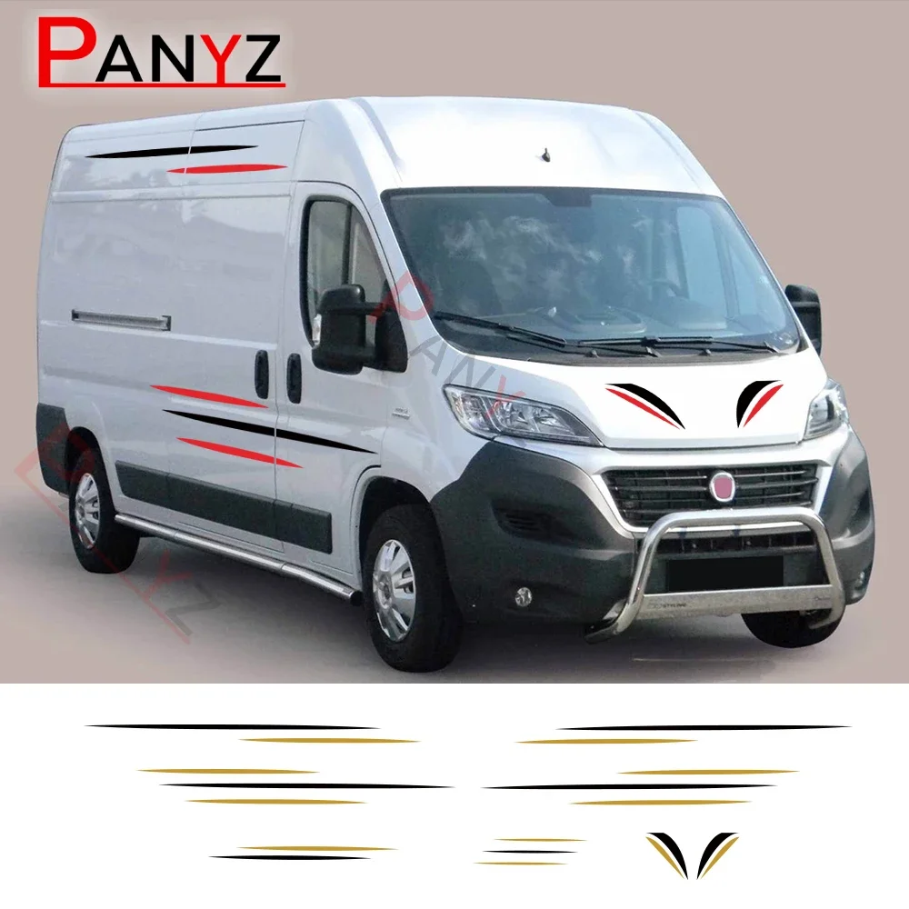 

Наклейки на кузов фургона для Fiat Ducato Peugeot Boxer Citroen Jumper Relay Car Canper Auto Graphics Stirpes Auto Tuning Deocr Decals