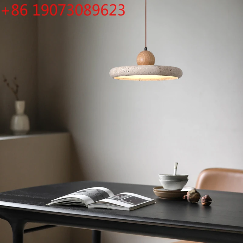 

Wabi Sabi Art Wood Pendant Light Yellow Travertine LED Ufo