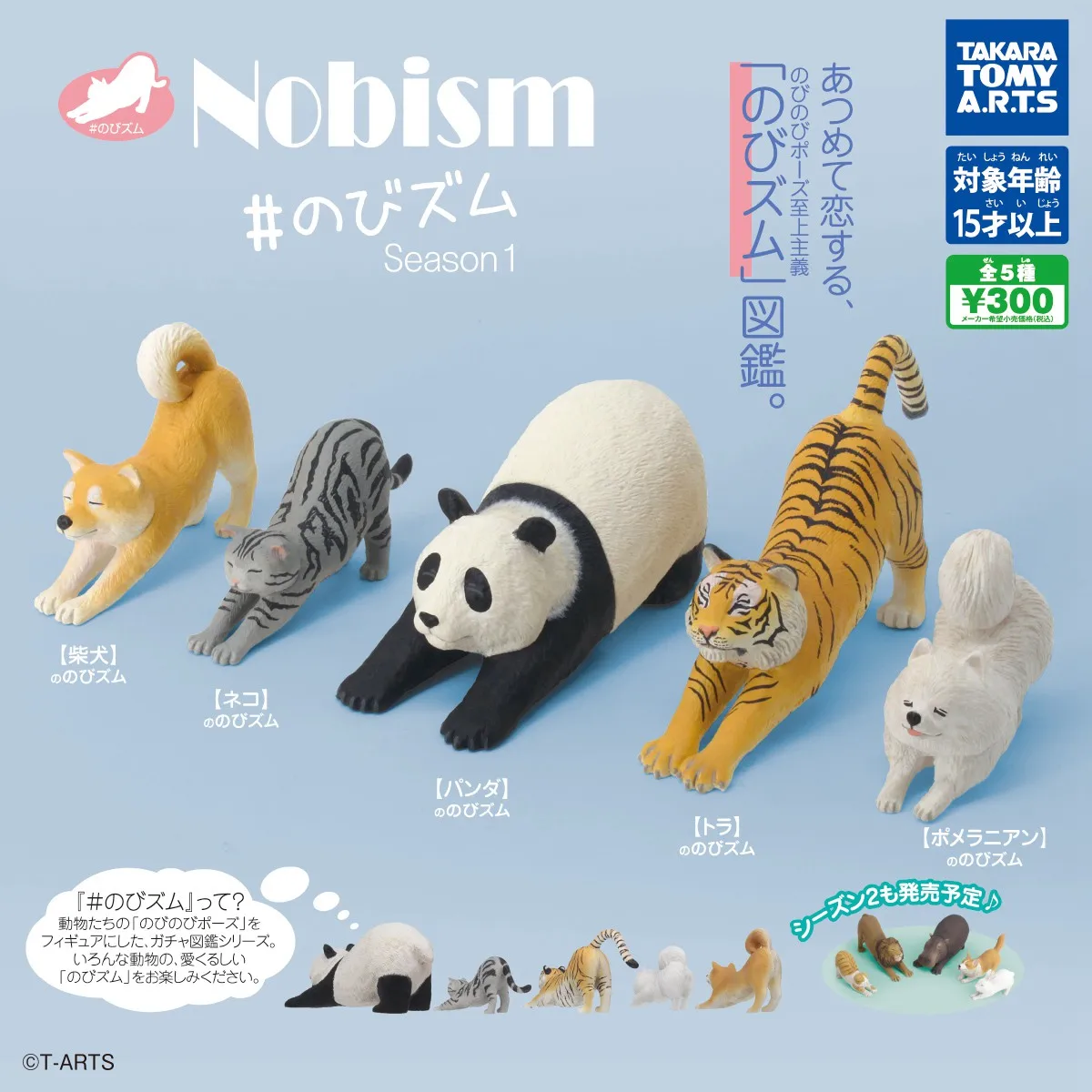 Japanese Genuine Gacha Scale Model Stretching Animals Tiger Panda Shiba Inu Pomeranian Cat Decoration Action Figure Toys