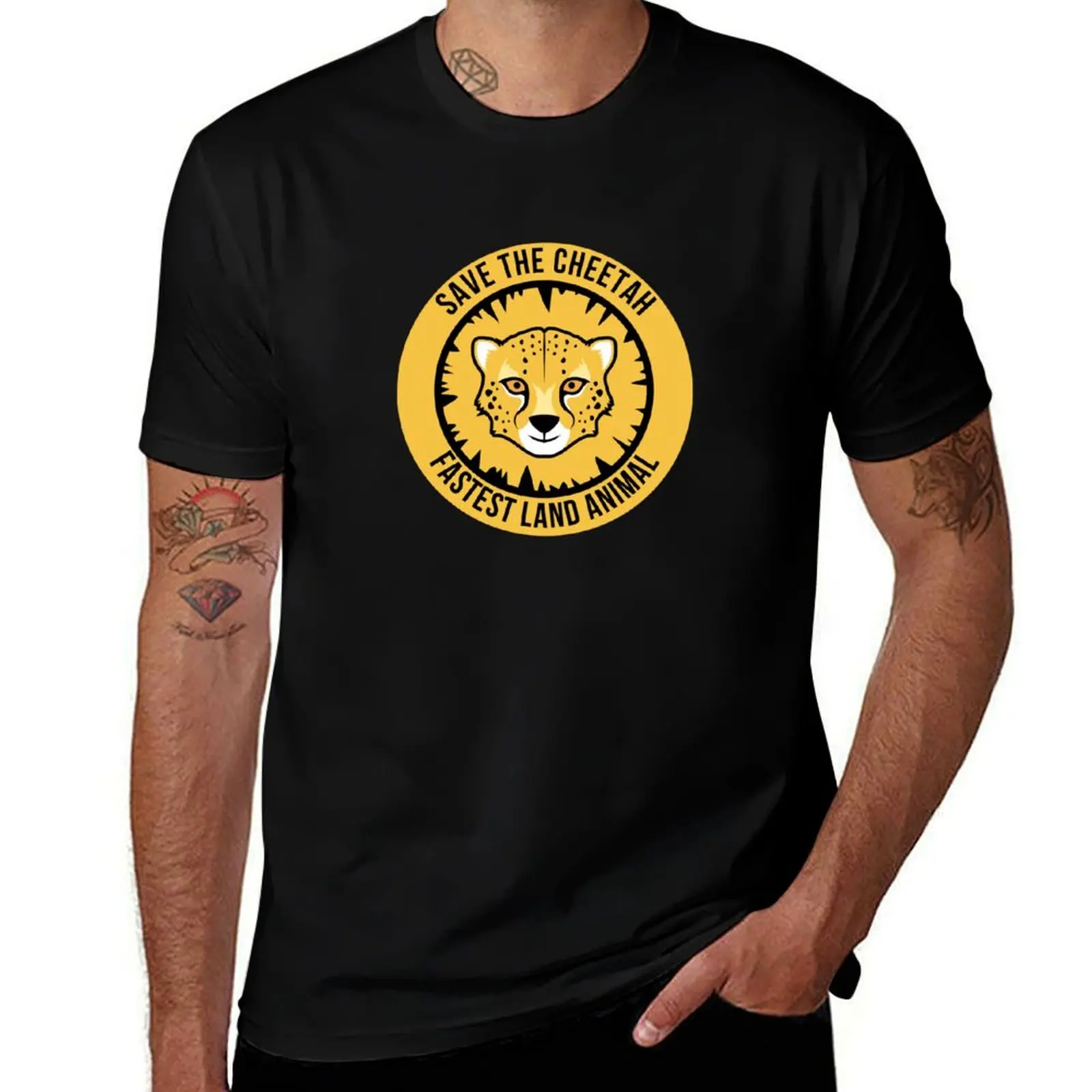 Save the Cheetah - king cheetah T-Shirt anime clothes plus size tops customs mens big and tall t shirts