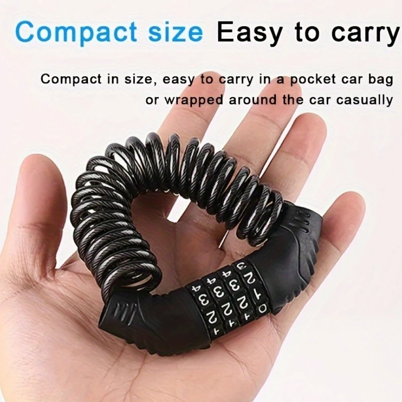 

Bicycle Lock Wire Rope Chain 4 Digit Password Lock Mountain Bike Motorcycle Anti-theft Password Bag Locks Helmet Lock