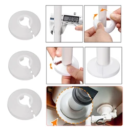 5Pcs Plastic Radiator Pipe Collars Shower Faucet Angle Valve Pipe Decorative Cover Snap-on Rings Spout Guards For Drainage Pipes