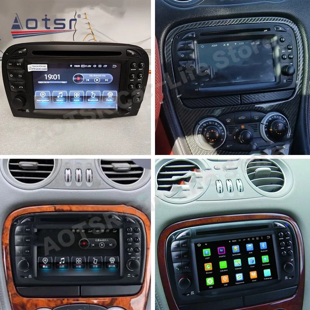 For Benz SL R230 2001~2004 Carplay Auto Multimedia Stereo Android HD Screen GPS Navigatio Audio Car Radio Receiver Head Unit