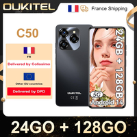 OUKITEL C50 Phone unlocked 5G-Android Smartphone 14, 24GO + 128go/1to, unlocked Smartphone mAh, 50MP camera, Ec