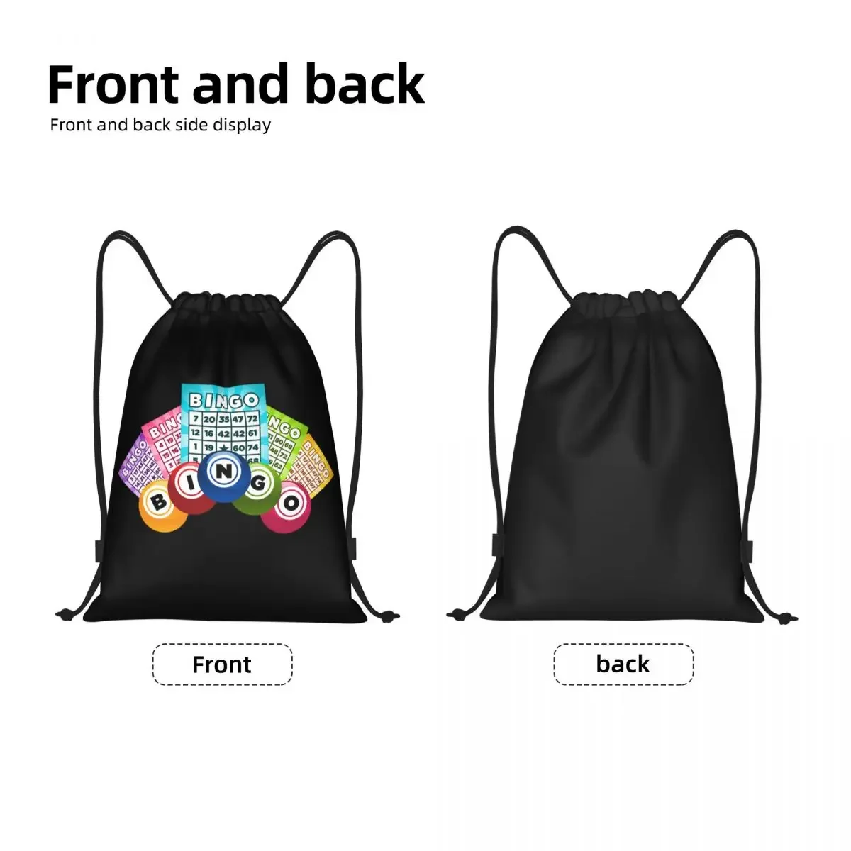 Hot Game Bingo Drawstring Backpack Women Men Sport Gym Sackpack Foldable Training Bag Sack