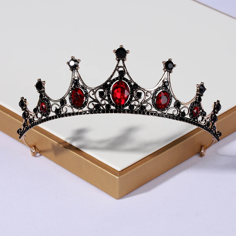 Black Big Rhinestone Crystal Rhinestone Party Wedding Hair Jewelry Accessories Birthday Tiaras Halloween Crown