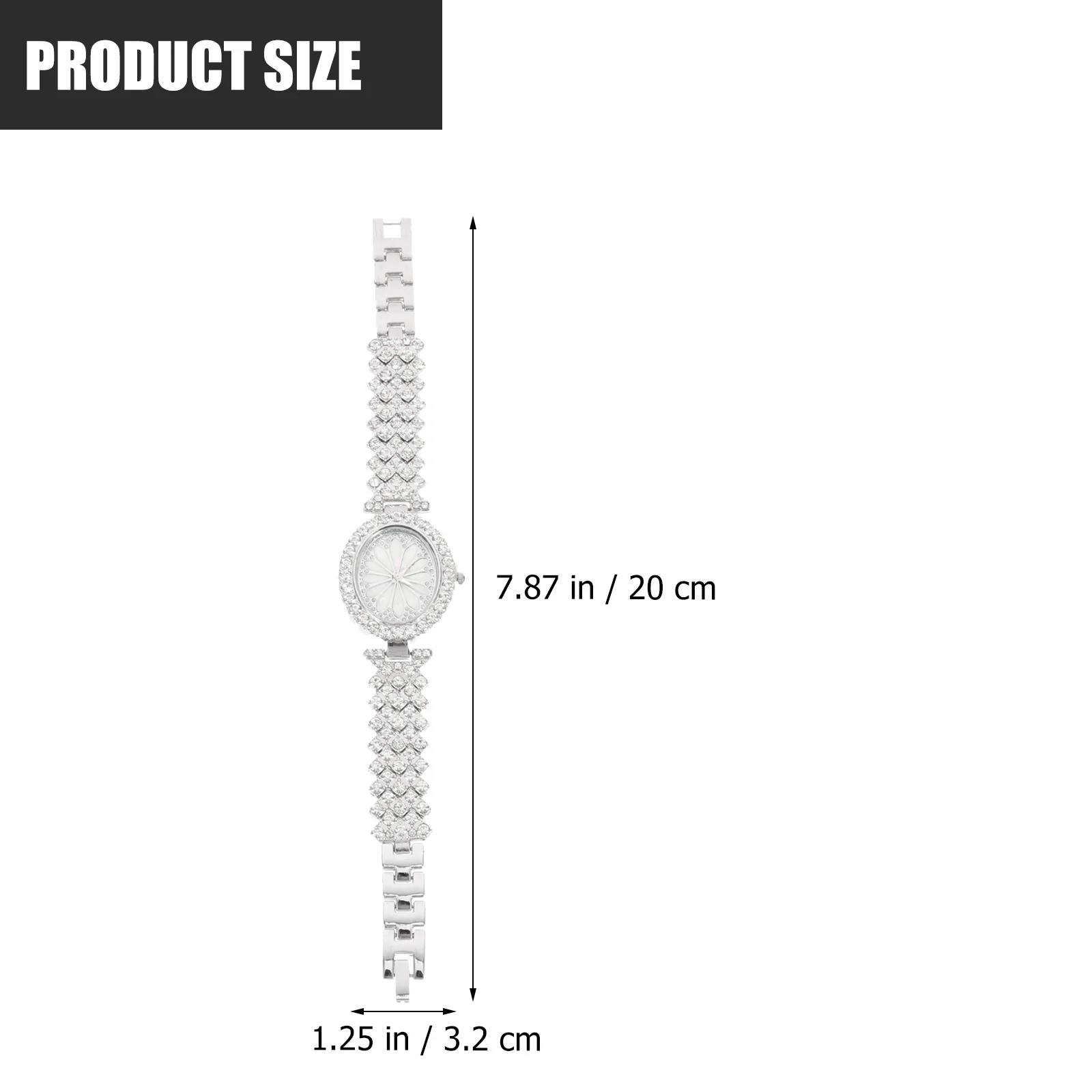Delicate Women Watch with Shiny Rhinestone Decoration Precise Movement Adjustable Strap Chic Style for Office Or Daily Wear