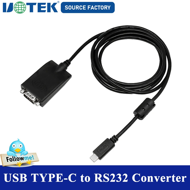 Discount 4.92ft USB 3.0 Type C to RS232 Converter USB-C Male DB9 RS-232 Cable with Magnetic Ring Surge Protection UT-880-TC