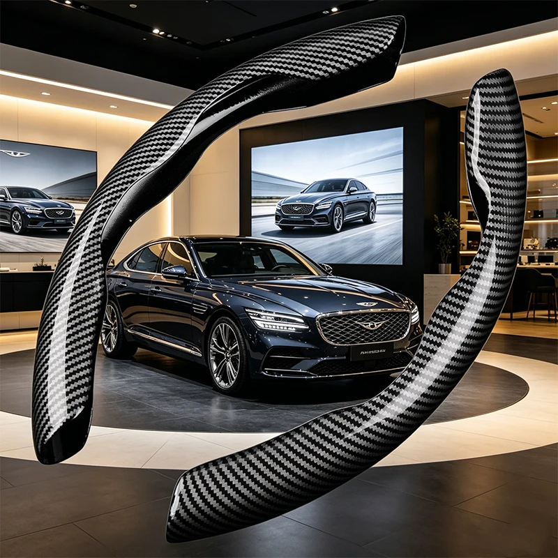 Чехол на руль из карбонового волокна для Genesis G60 G70 G80 G90 GV60 GV70 GV80 GV90 GV100, аксессуары для интерьера автомобиля