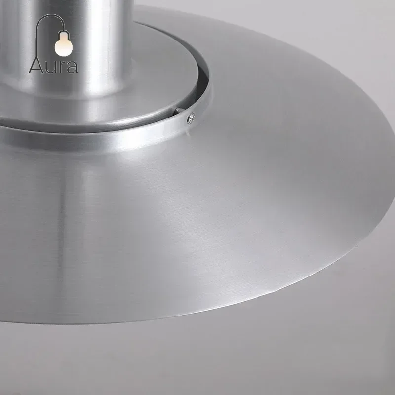 الشمال مصباح الأبيض الفضة معدن E27 بساطتها LED الثريا الفن تصميم المطبخ غرفة نوم ديكور المنزل قابل للتعديل قلادة ضوء #5