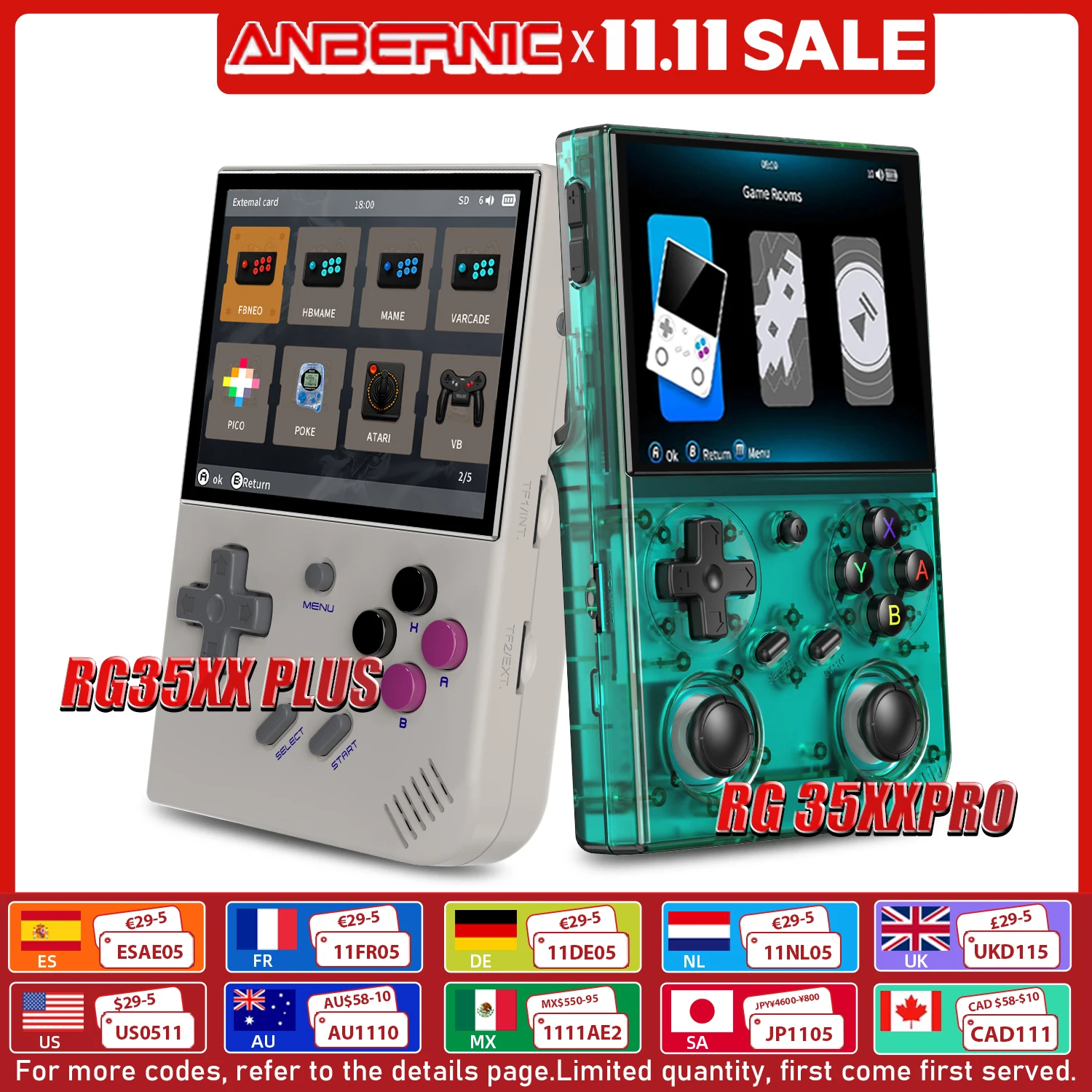ANBERNIC 64 Bit RG35XX PLUS gioco portatile retrò PlayerBuilt-in 64G TF 5K + giochi classici HD-Support TV portatile per bambini da viaggio